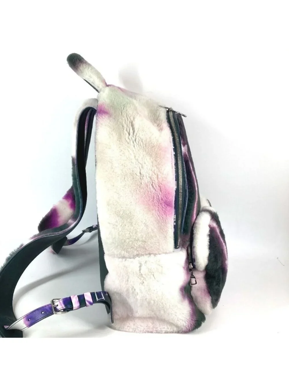 Louis Vuitton Backpack Multi Pocket Fur Purple X Black White